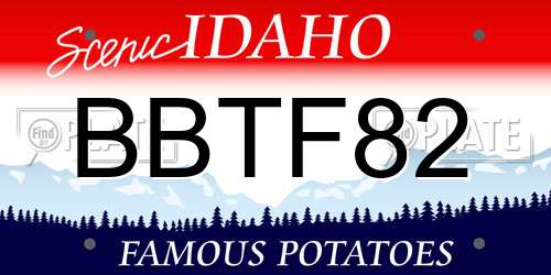 BBTF82 Idaho License Plate