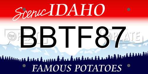 BBTF87 Idaho License Plate