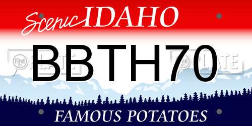 BBTH70 Idaho License Plate