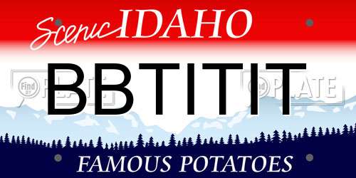 BBTITIT Idaho License Plate
