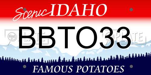 BBTO33 Idaho License Plate