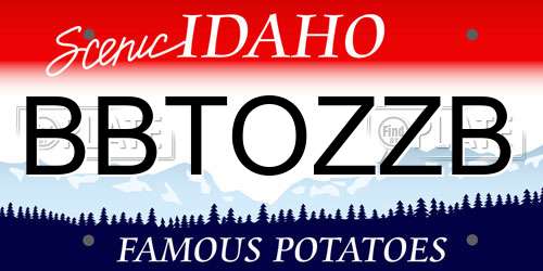 BBTOZZB Idaho License Plate