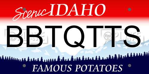 BBTQTTS Idaho License Plate