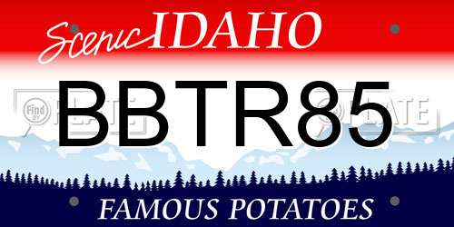 BBTR85 Idaho License Plate
