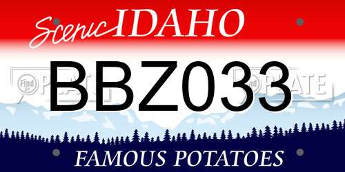 BBZ033 Idaho License Plate
