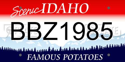 BBZ1985 Idaho License Plate