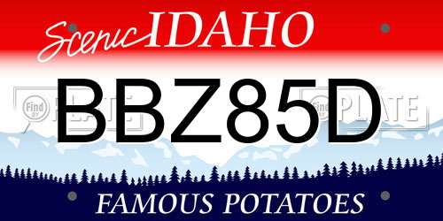 BBZ85D Idaho License Plate