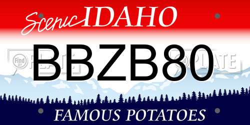 BBZB80 Idaho License Plate