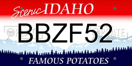 BBZF52 Idaho License Plate