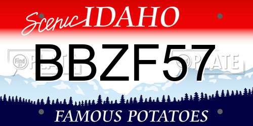 BBZF57 Idaho License Plate