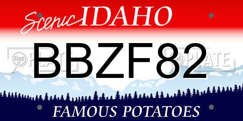 BBZF82 Idaho License Plate