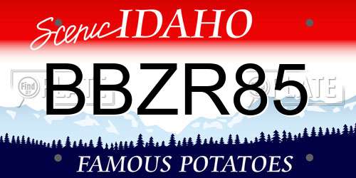 BBZR85 Idaho License Plate
