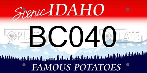 BC040 Idaho License Plate