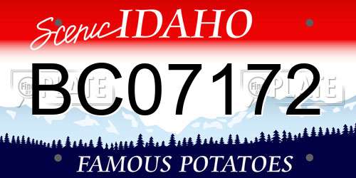 BC07172 Idaho License Plate