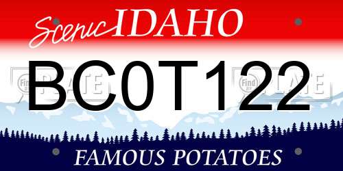 BC0T122 Idaho License Plate