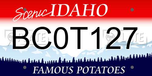 BC0T127 Idaho License Plate
