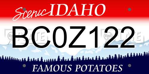 BC0Z122 Idaho License Plate