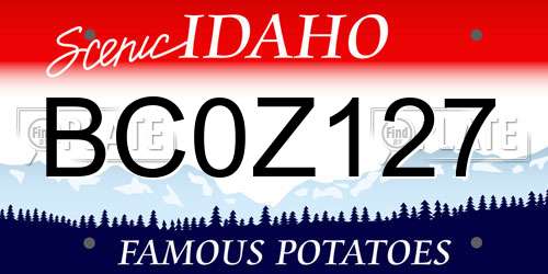 BC0Z127 Idaho License Plate
