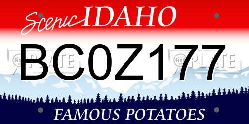 BC0Z177 Idaho License Plate