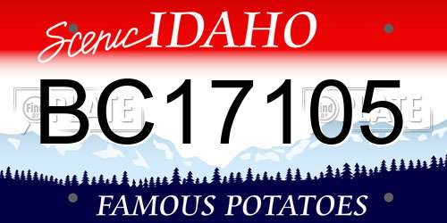 BC17105 Idaho License Plate