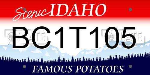 BC1T105 Idaho License Plate