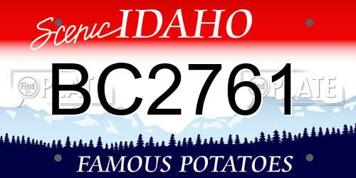 BC2761 Idaho License Plate