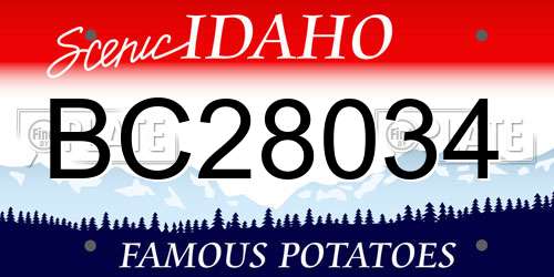 BC28034 Idaho License Plate