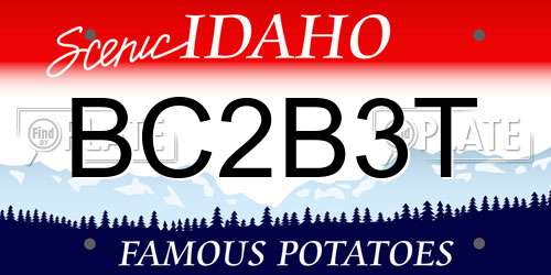 BC2B3T Idaho License Plate