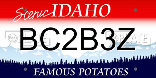 BC2B3Z Idaho License Plate