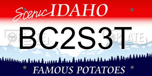 BC2S3T Idaho License Plate