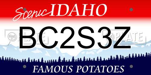 BC2S3Z Idaho License Plate