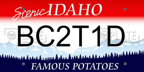 BC2T1D Idaho License Plate