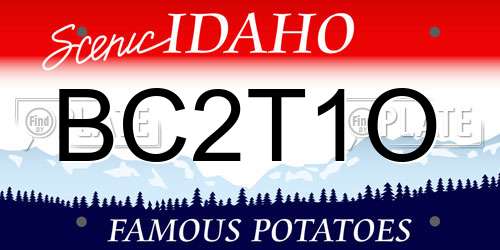 BC2T1O Idaho License Plate