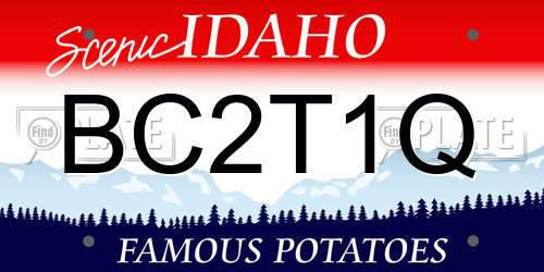 BC2T1Q Idaho License Plate