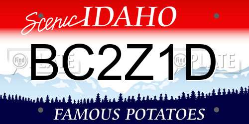 BC2Z1D Idaho License Plate