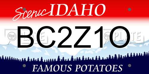 BC2Z1O Idaho License Plate
