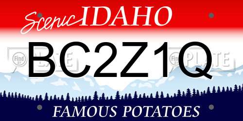 BC2Z1Q Idaho License Plate