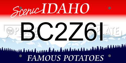 BC2Z6I Idaho License Plate