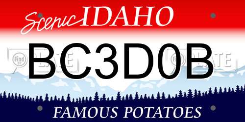 BC3D0B Idaho License Plate