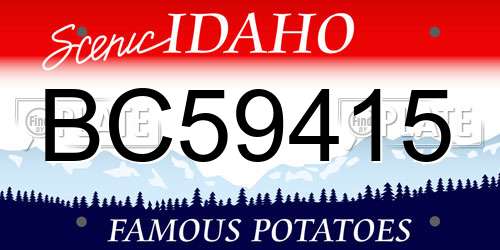 BC59415 Idaho License Plate