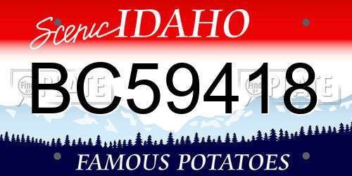 BC59418 Idaho License Plate