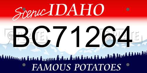 BC71264 Idaho License Plate