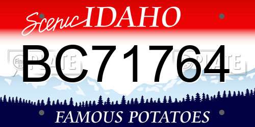 BC71764 Idaho License Plate