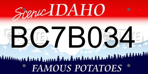 BC7B034 Idaho License Plate