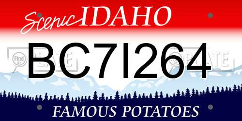 BC7I264 Idaho License Plate