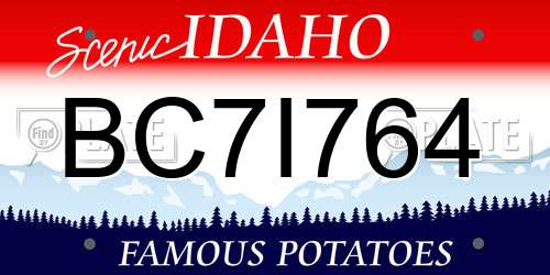 BC7I764 Idaho License Plate