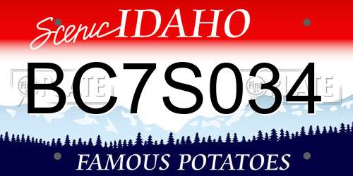 BC7S034 Idaho License Plate