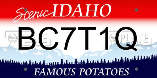 BC7T1Q Idaho License Plate