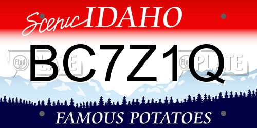 BC7Z1Q Idaho License Plate