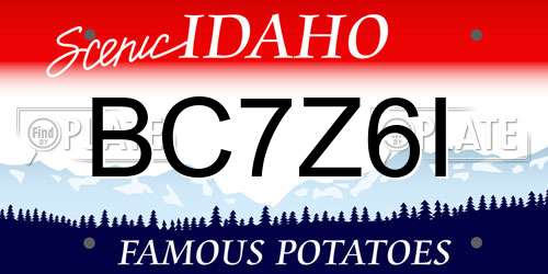 BC7Z6I Idaho License Plate